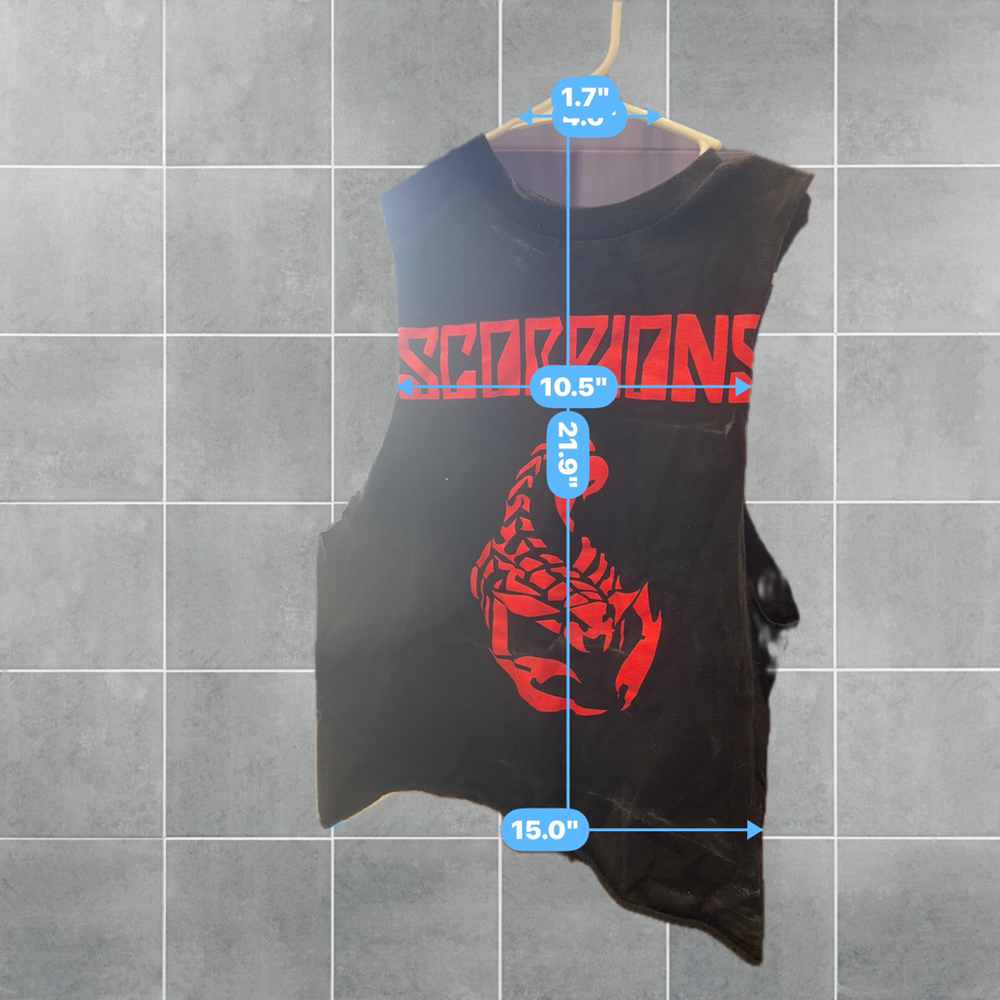 Scorpions Band Shirt Black Red Scorpion Graphic Cutoff Muscle Tank Alstyle